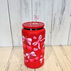 Cherry Heart Red Stainless Steel Tumbler
